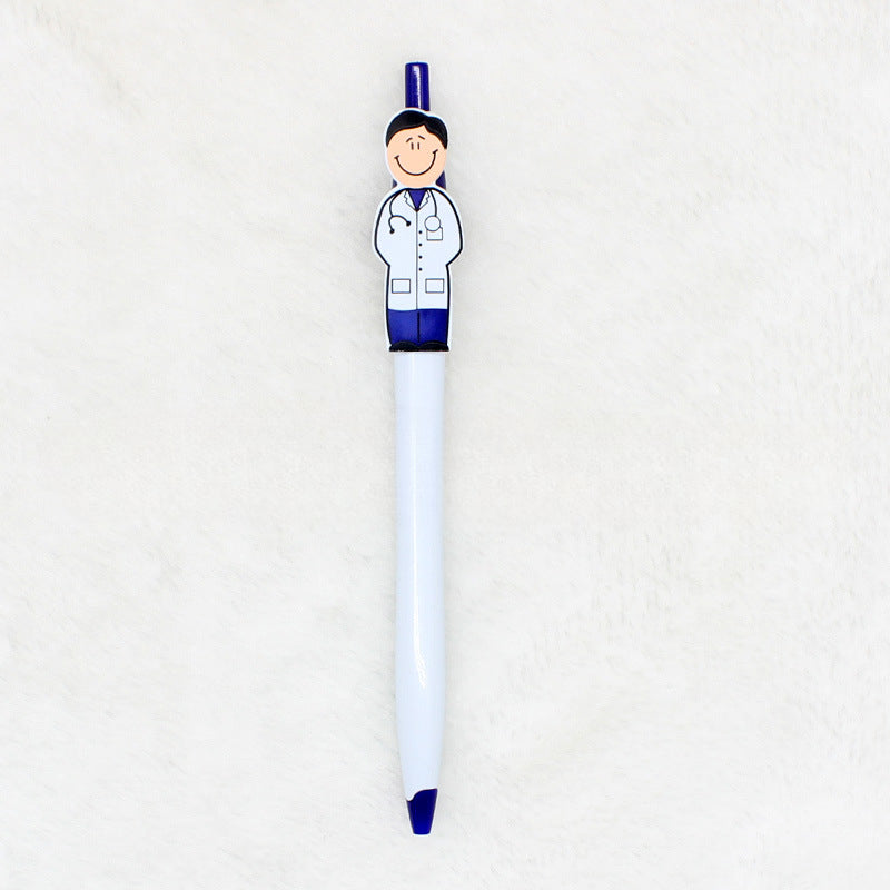 Wholesale Cartoon Plastic Doctor Nurse Pen Clip Ballpoint Pen